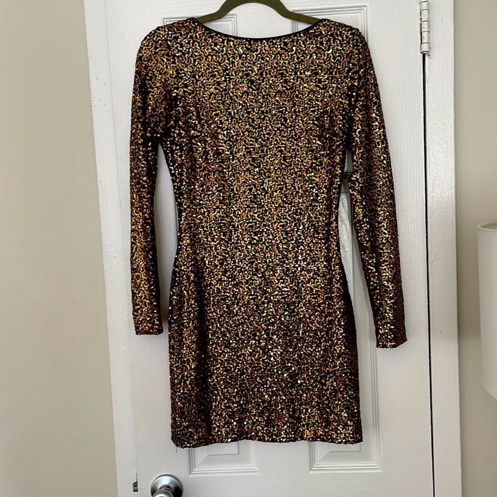 Gold sequin dress